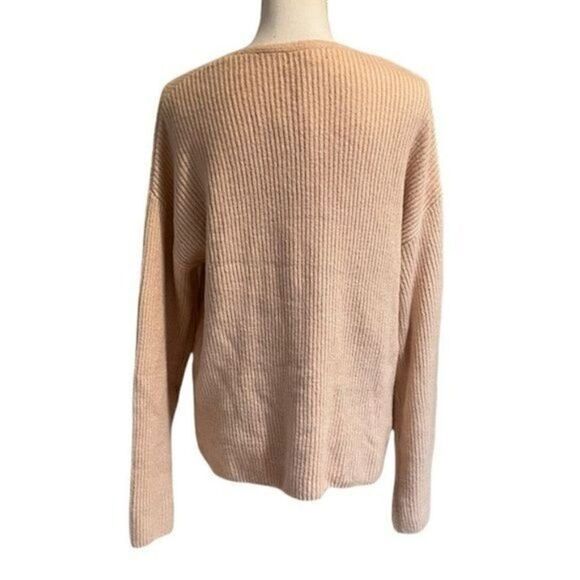 TREASURE & BOND V-neck Cotton Blend Sweater In Pink Hero Small - Picture 4 of 7